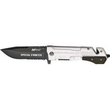 Mtech MT456S Knives Folder Knife Stainless Black Finish Silver Aluminum Handle
